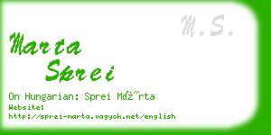 marta sprei business card